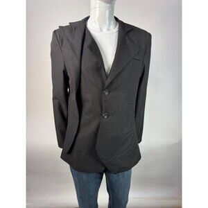 Mens Black Thelees Homme Blazer Jacket With Button Front & Notched Lapel XXL
